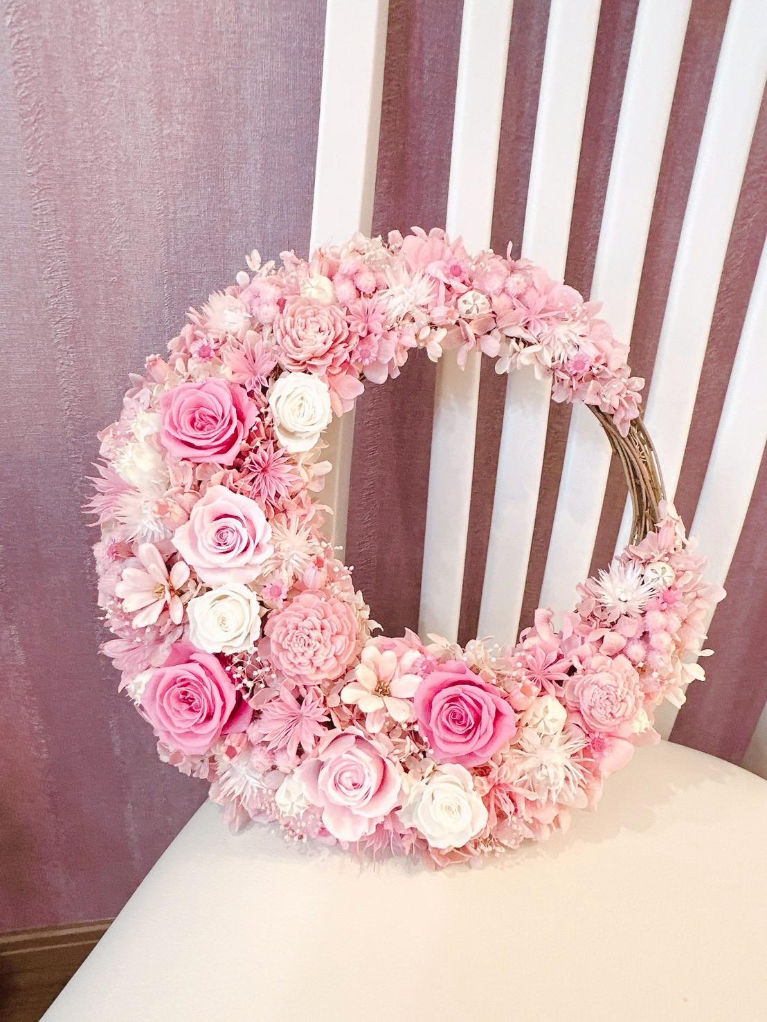 【人気 三日月リース】ロゼブロッサム クレセント 〜桃色の季節〜 結婚祝い ピンク 桜色 春限定2026 新作 ギフト | 14枚目